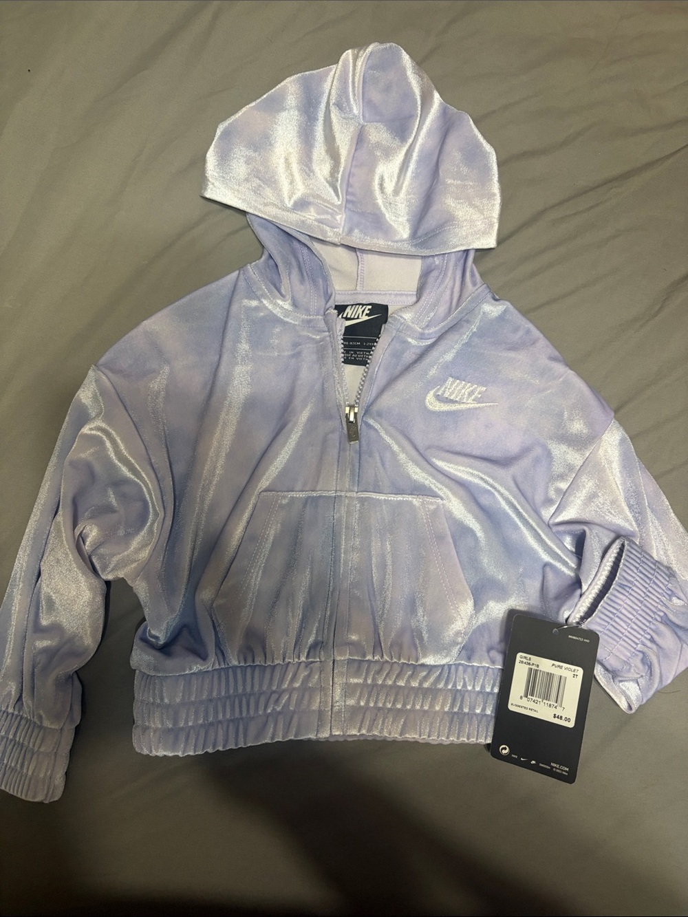 Nike Kids Lavender Shimmer Zip Hoodie